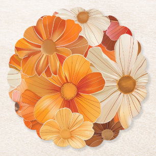 Gartenparty Retro 1970er Stil Paper Coaster