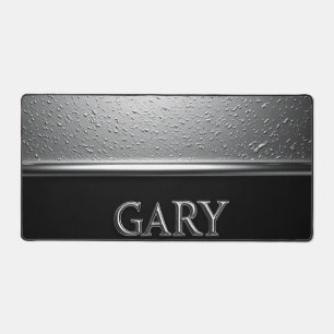 Gary Chrome Nameplate With Liquid Metal Drips Desk Mat