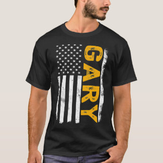 Gary City, State Indiana Residents American Flag  T-Shirt