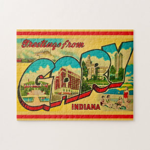 Gary Indiana Greeting Postcard Jigsaw Puzzle