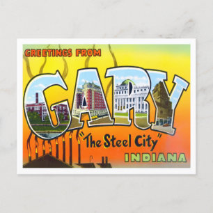 Gary, Indiana Vintage Big Letters Postcard