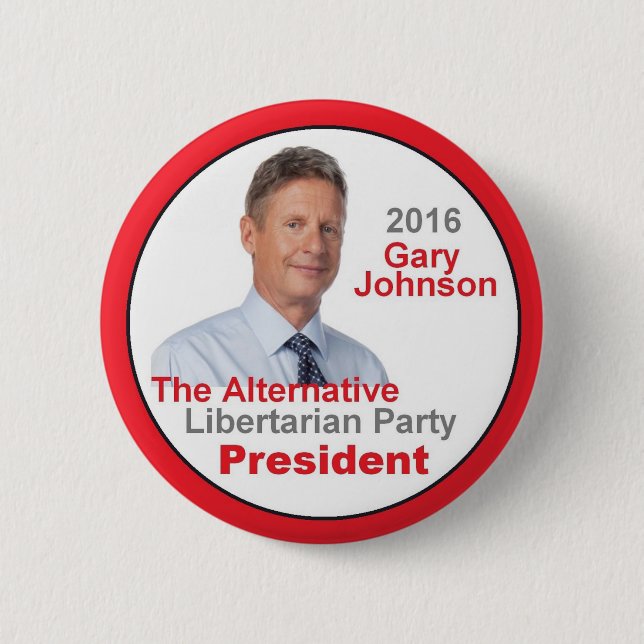 Gary JOHNSON 2016 Button (Front)