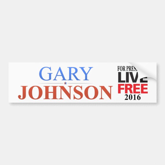 Gary Johnson For President - 2016 - Bumper Sticker (Front)