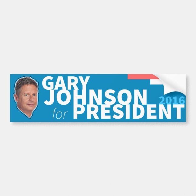Gary Johnson Libertarian 2016 President Bumper Sticker (Front)