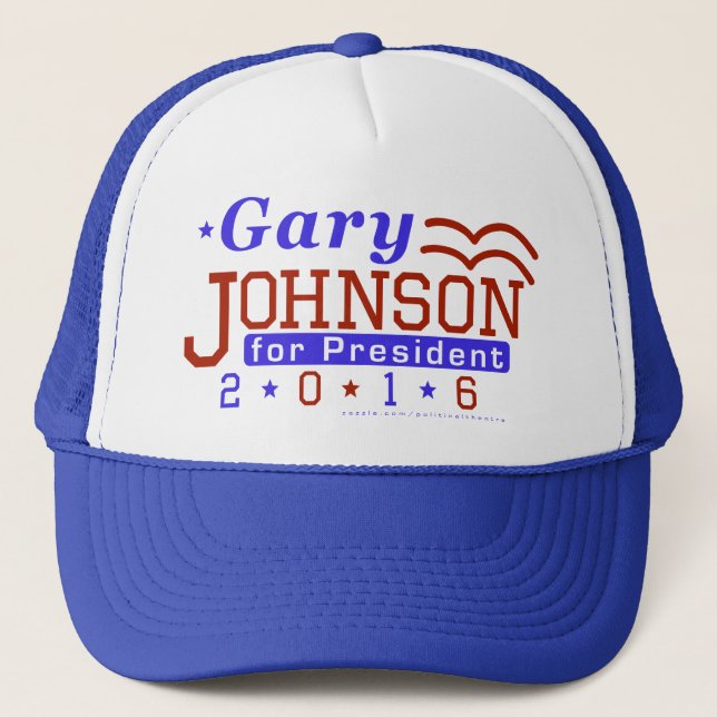 Gary Johnson President 2016 Election Libertarian Trucker Hat (Front)
