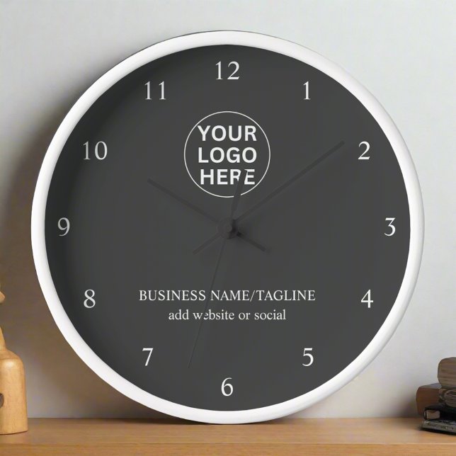Gary Logo l Business Office Branded Grey  Clock (Creator Uploaded)