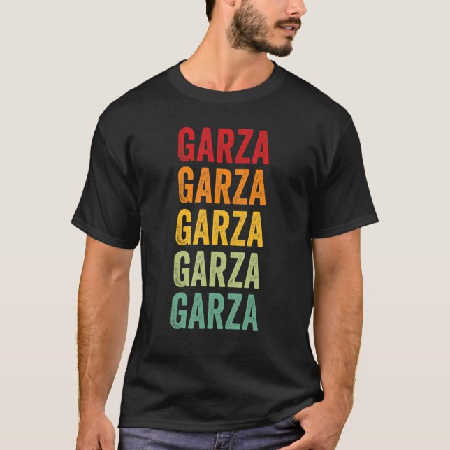 Garza County Texas Rainbow Text Design T-Shirt (Front)