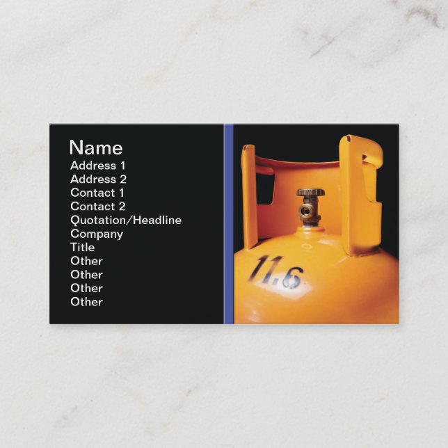 Gas bottle business card (Front)