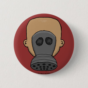 Gas Mask 6 Cm Round Badge
