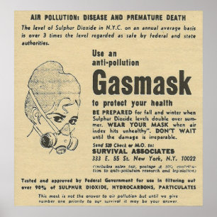 gas mask ad poster