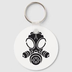 gas mask black key ring