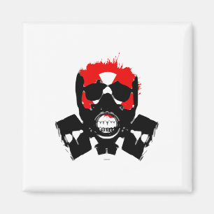 Gas Mask - Charcoal Resist - Radioactive Symbol -  Magnet