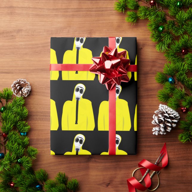 GAS MASK FUNNY CHRISTMAS WRAPPING PAPER (Holiday Gift)