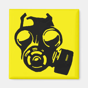 Gas Mask Gasmask Graphic Stencil Fridge Magnet