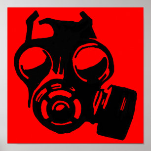Gas Mask Gasmask Graphic Stencil Poster Sign