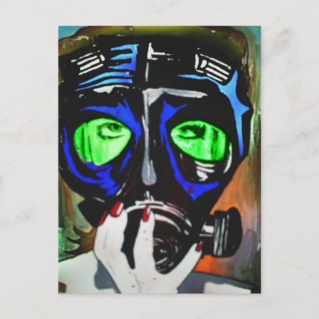 'Gas Mask Girl 2012' Postcard (Front)