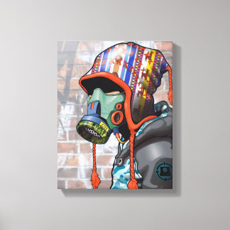 Gas Mask Graffiti Guy Canvas Print