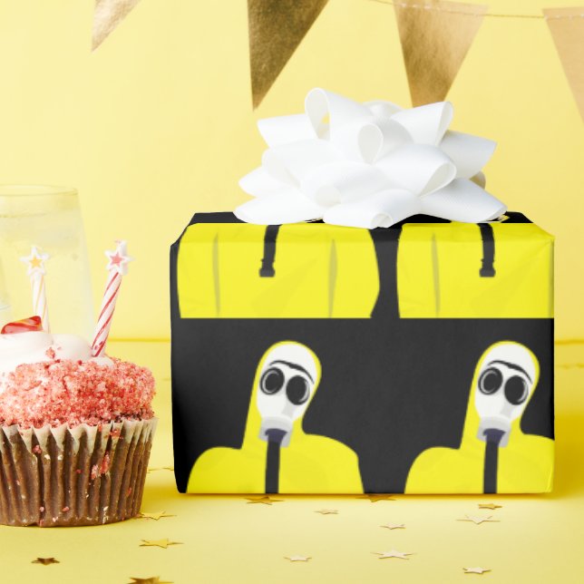 GAS MASK GUY BIRTHDAY WRAPPING PAPER (Birthday Party)