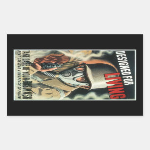 Gas Mask Rectangular Sticker