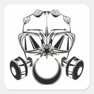 Gas Mask Resist Square Sticker