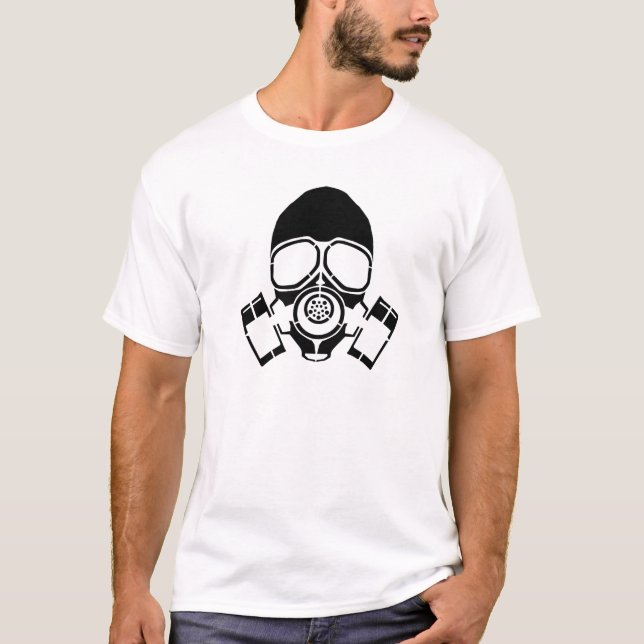 gas mask stencil logo T-Shirt (Front)