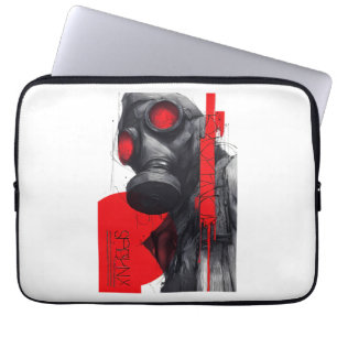 Gas Mask Trash Polka Red Black Laptop Sleeve