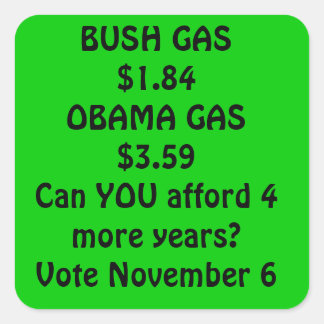 gas obama square sticker