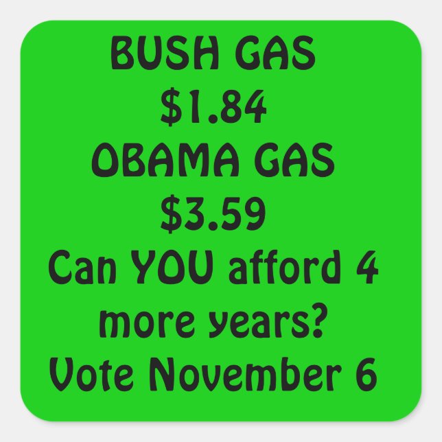 gas obama square sticker (Front)
