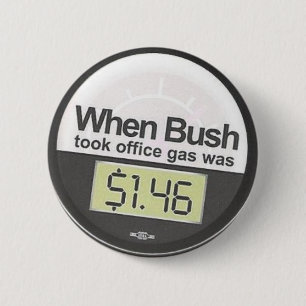 Gas price 6 cm round badge