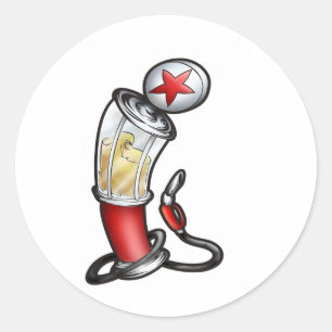 Gas Pump Classic Round Sticker