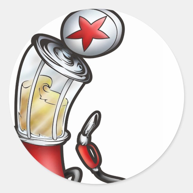 Gas Pump Classic Round Sticker (Front)