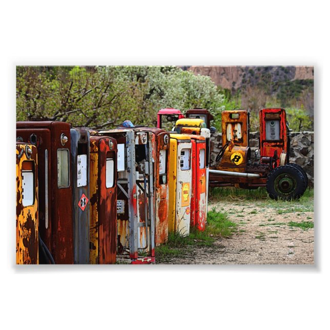 Gas Pump Conga Line in New Mexico Photo Print (Front)