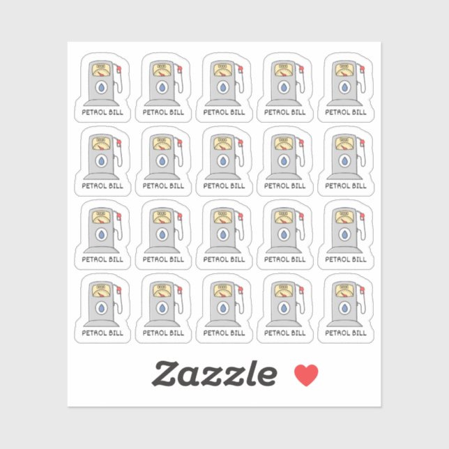 Gas Pump Petrol Bill Tracker Reminder Planner  (Sheet)