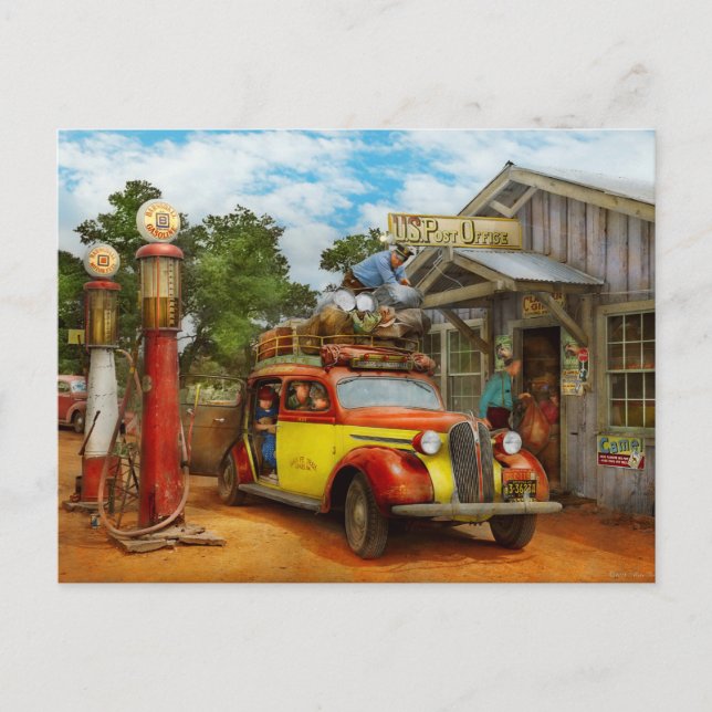 Gas Station - Fresh delivery to Pie Town 1940 Postcard (Front)