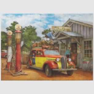 Gas Station - Fresh delivery to Pie Town 1940 Tissue Paper