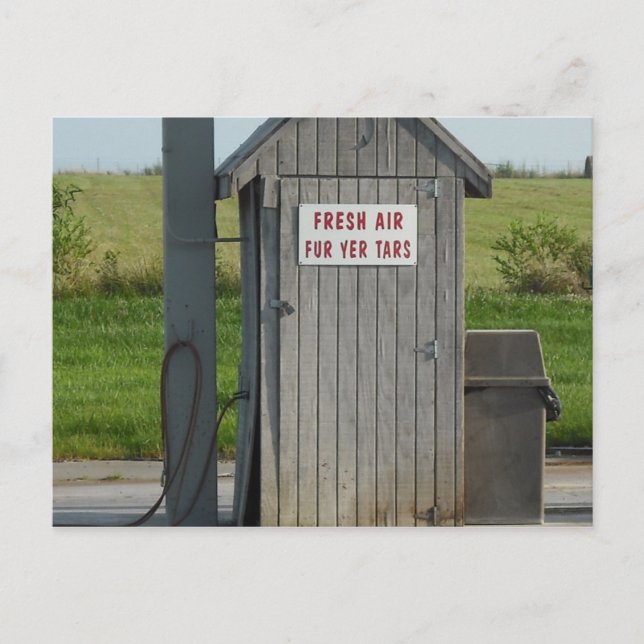 Gas Station Humour Postcard (Front)