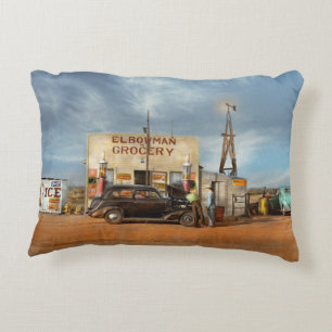 Gas Station - In the middle of nowhere 1940 Decorative Cushion