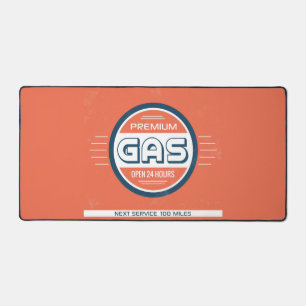 Gas Station Retro Label Desk Mat