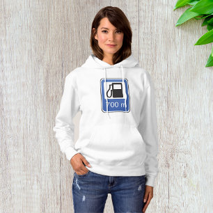 Gas Station Road Sign Womens Hoodie