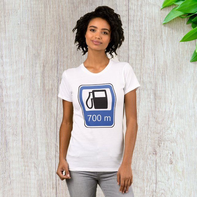 Gas Station Road Sign Womens T-Shirt (Creator Uploaded)