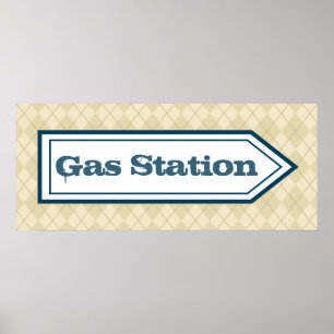 Gas Station Sign Poster