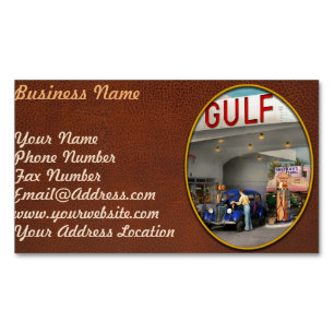 Gas Station - The great american road trip 1939 Magnetic Business Card