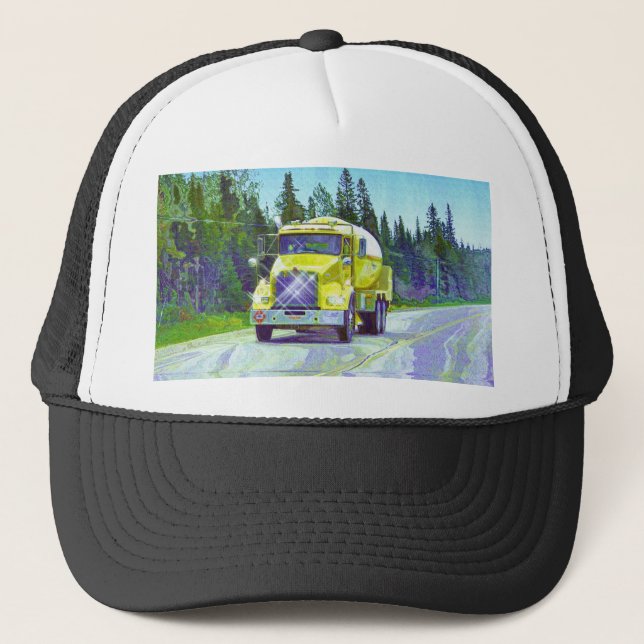 Gas Tanker Highway Driving Trucker Hat Series (Front)
