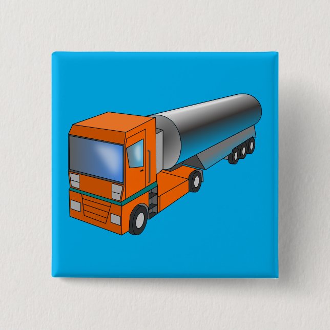 Gas Tanker Truck Heavy Transporter for Kids 15 Cm Square Badge (Front)