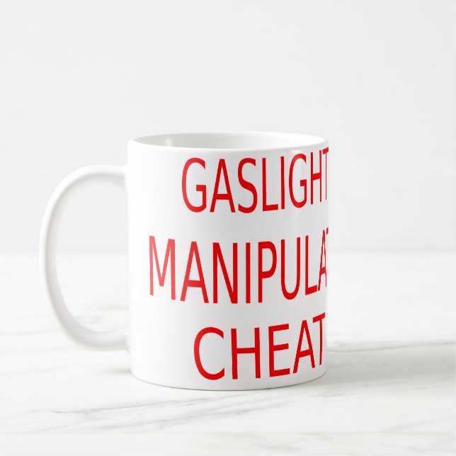 Gaslight Manipulate Cheat Football Jersey Coffee Mug (Left)