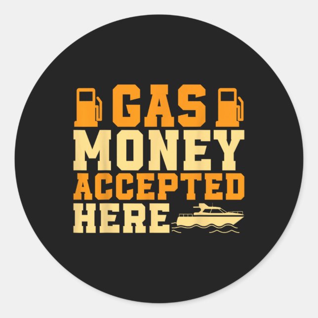 Gasoline Boat Boating Boat Lover  Classic Round Sticker (Front)