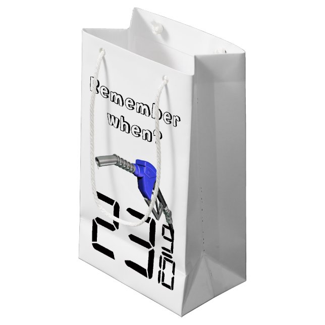 Gasoline Nozzle with 1970's Gas Price Small Gift Bag (Front Angled)