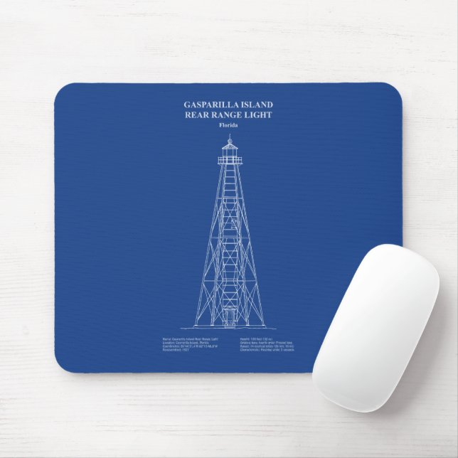 Gasparilla Island Rear Range Light - Florida - AD Mouse Pad (With Mouse)