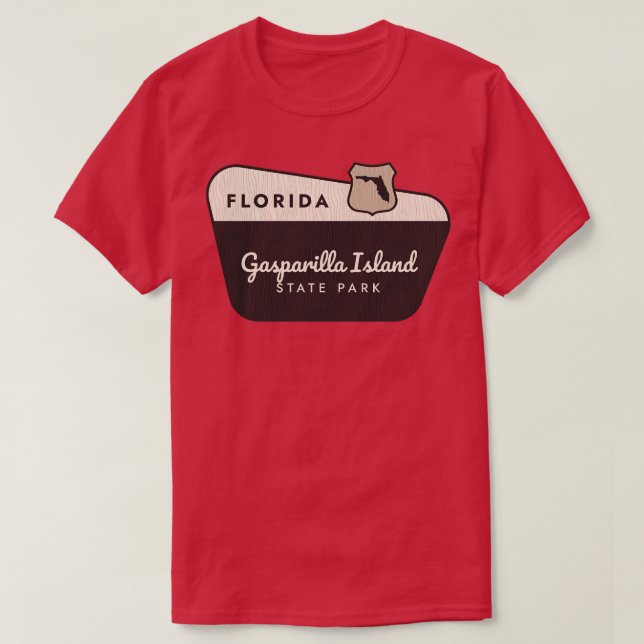 Gasparilla Island State Park Florida Welcome Sign T-Shirt (Design Front)