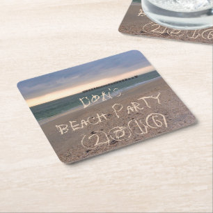 Gasparilla Island Sunset Square Paper Coaster
